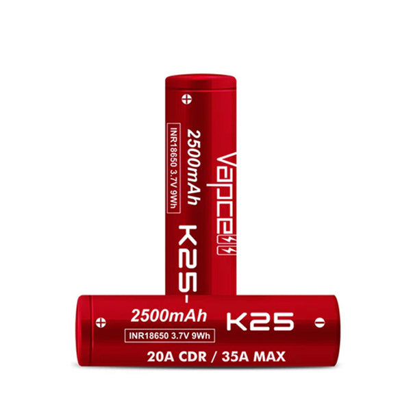 Vapcell K25 18650 Rechargeable Vape Battery (2500mAh 20A)