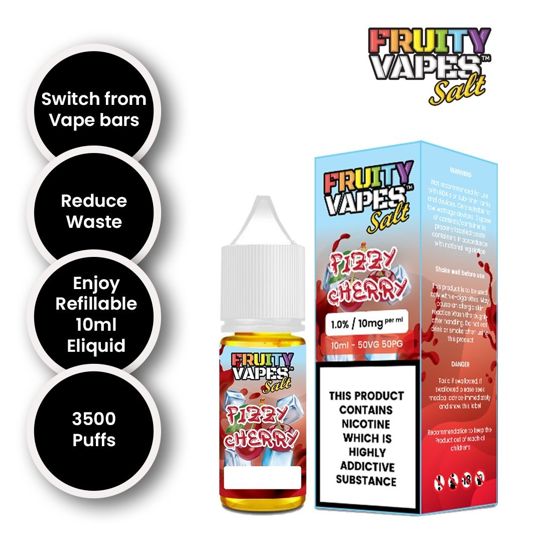 Fruity Vapes Salt 10ml Nic Salts Box of 10-Fizzy Cherry-vapeukwholesale