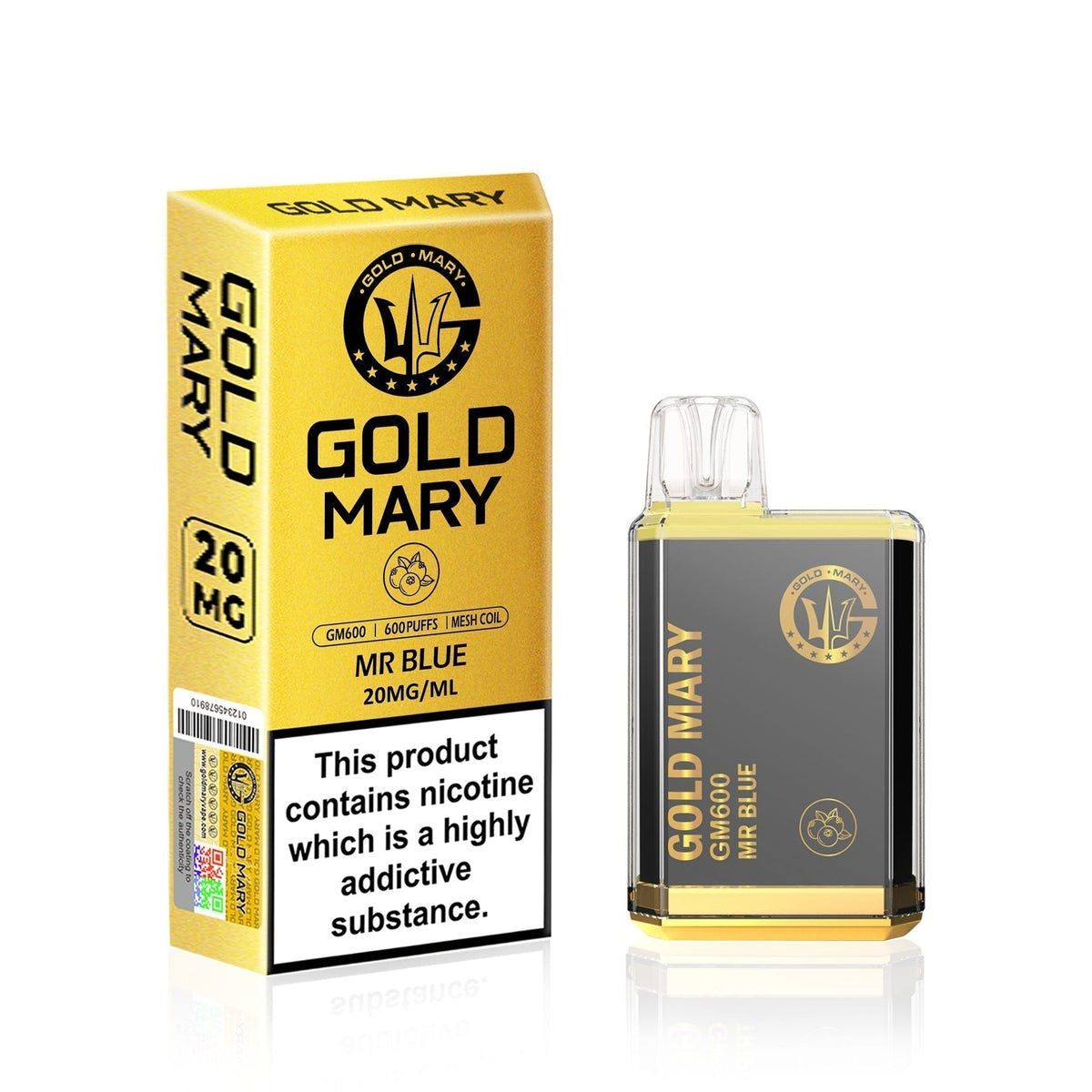 Gold Mary GM600 Disposable Vape Puff Bar Box of 10 - Vape Club Wholesale