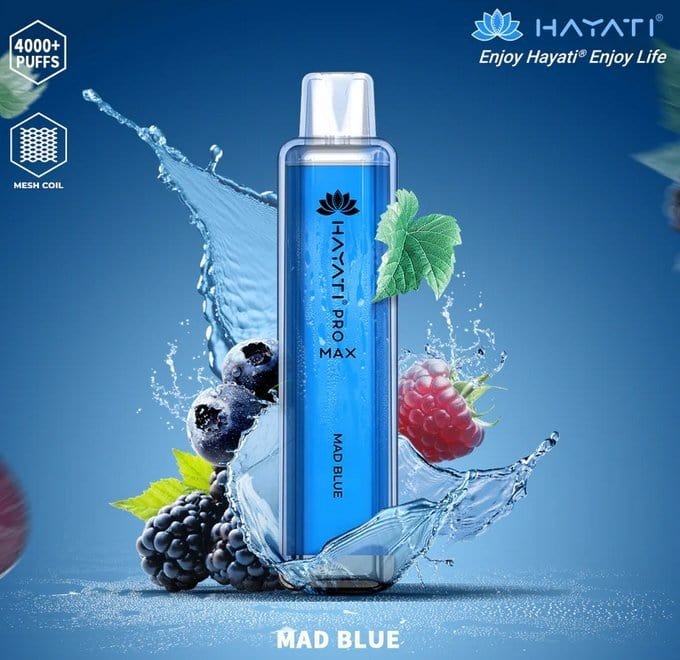 Zero Nicotine Hayati Crystal Pro Max 4000 Disposable Vape Puff Bar Box of 10 - Vape Club Wholesale